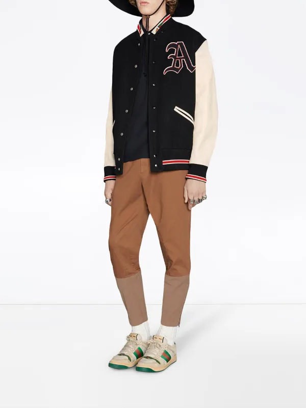 gucci cotton polo with web and feline head