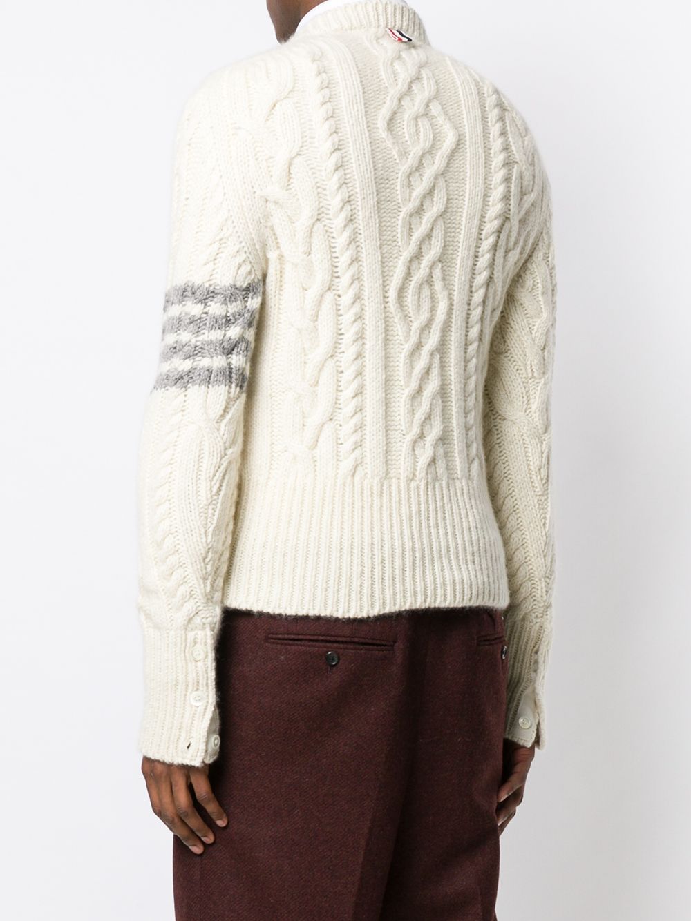 фото Thom browne кашемировый пуловер фактурной вязки с полосками