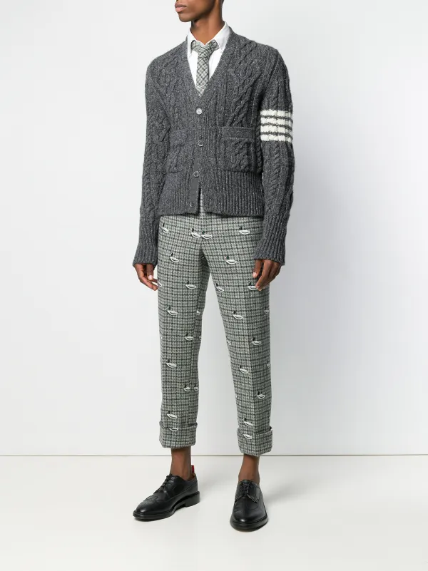 thom browne aran cable cardigan