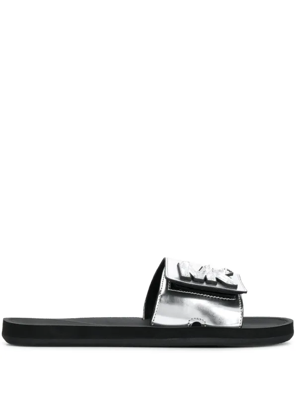 michael kors slides silver