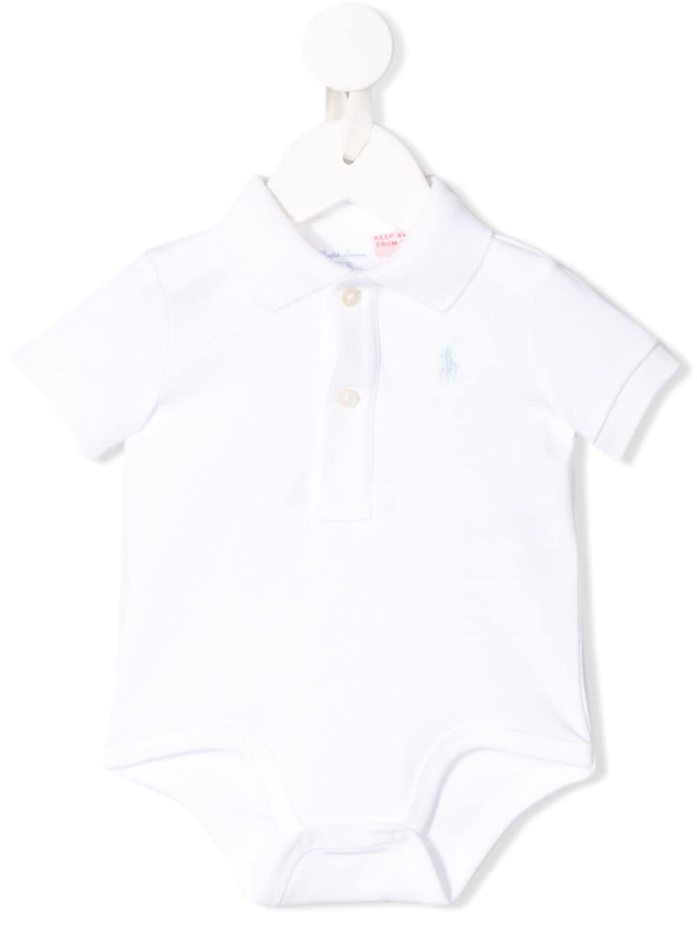 Ralph Lauren Babies' Logo刺绣连体紧身衣 In White