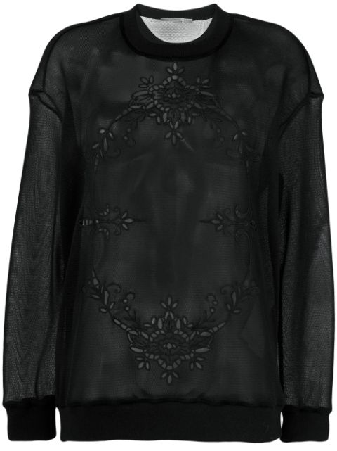 Stella McCartney Sheer Embroidered Sweatshirt - Farfetch