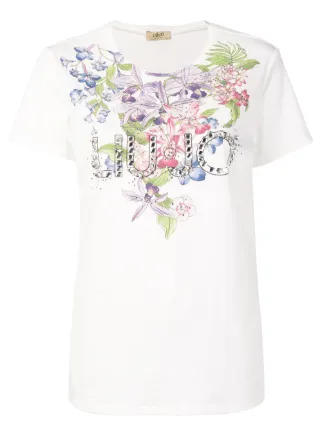 Farfetch T Liu Jo White Floral Print Shirt xwxYZTSUq