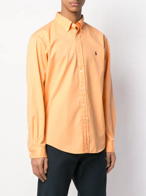 orange polo button down