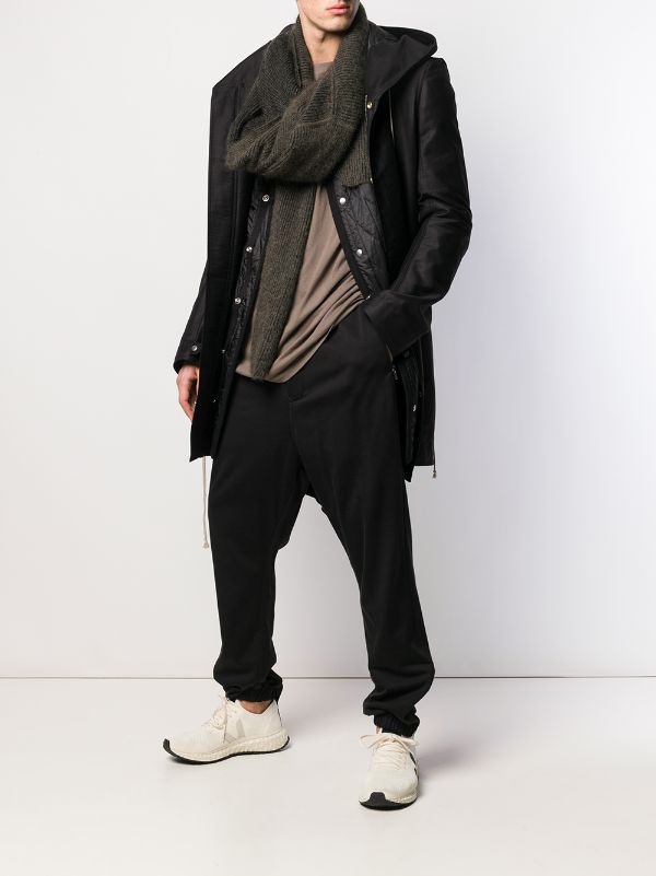 rick owens hooded cardigan