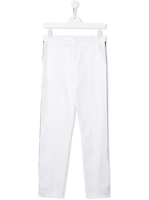Click to view more detailed imagery on our partner's website Gcds Kids' Side-stripe Tailored Trousers In White