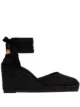 Image 1 of CASTAÑER black Carina 80 ankle tie wedge sandals