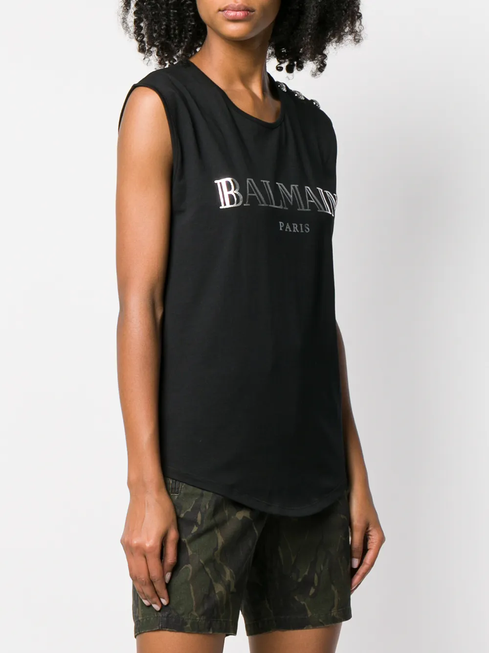 Balmain Top verfraaid met knopen Zwart