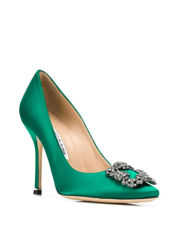 Manolo Blahnik Hangisi 105mm Satin Pumps - Farfetch