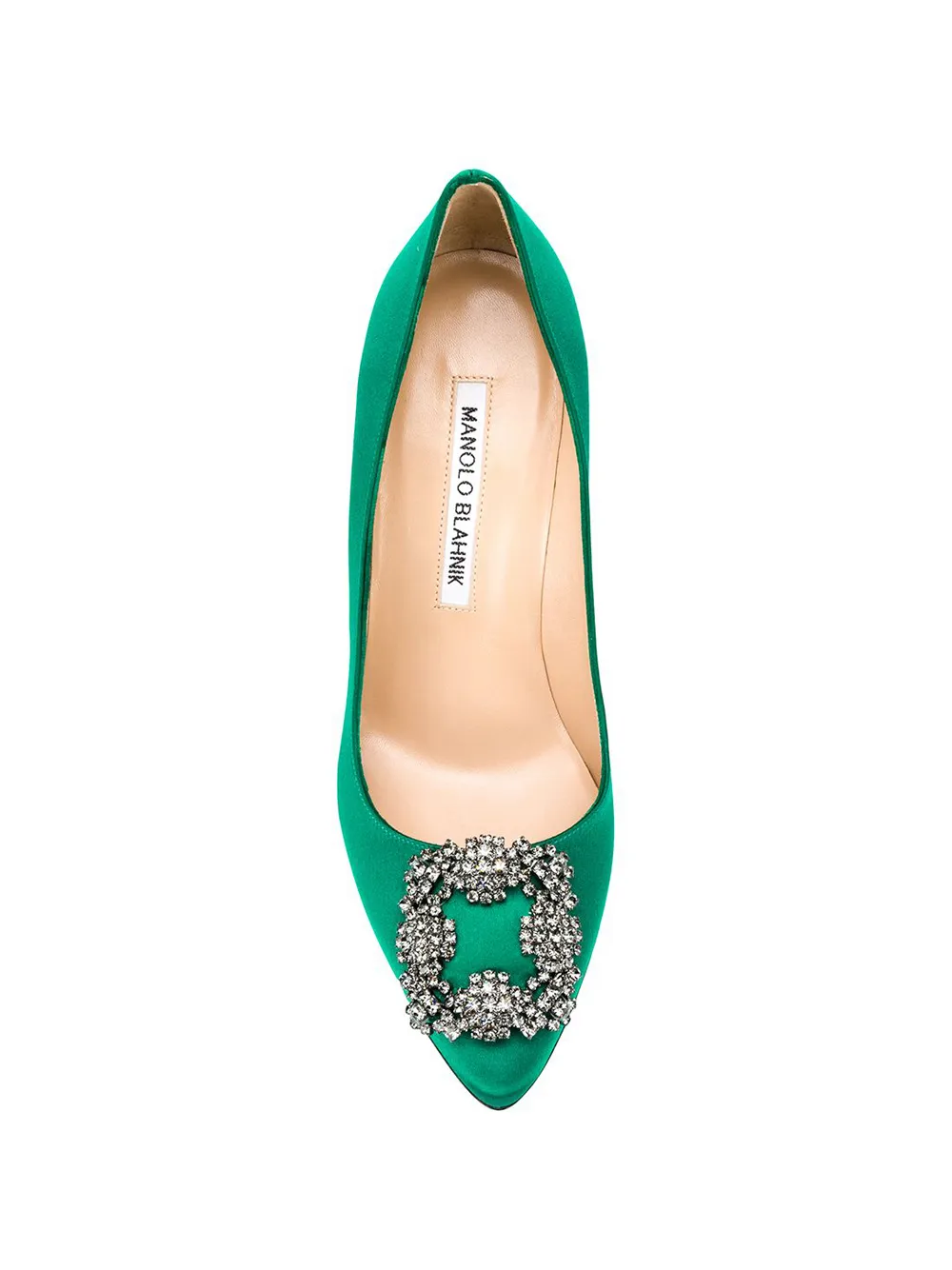 Shop Manolo Blahnik Hangisi 105mm Satin Pumps In Green