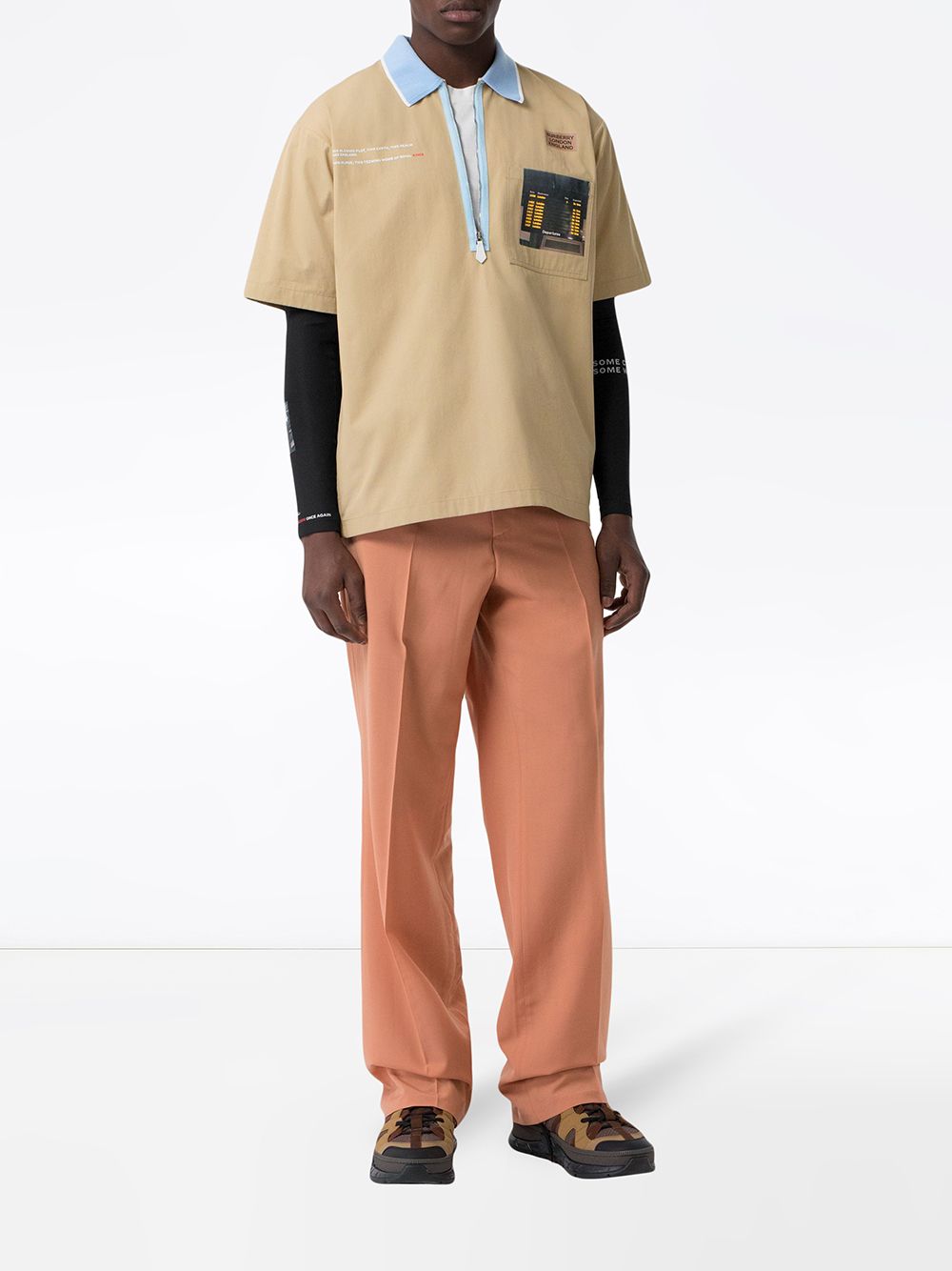 Burberry Short-Sleeve Montage Print Cotton Shirt Aw19 | Farfetch.com