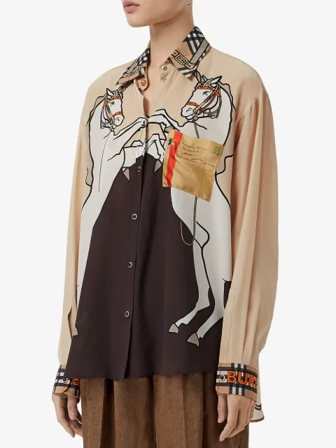 Burberry Runway Unicorn Print Shirt Farfetch