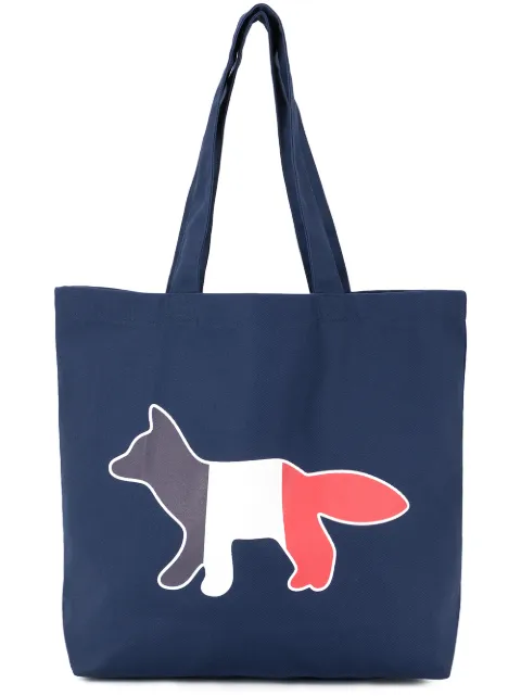 Maison Kitsuné logo-print tote bag