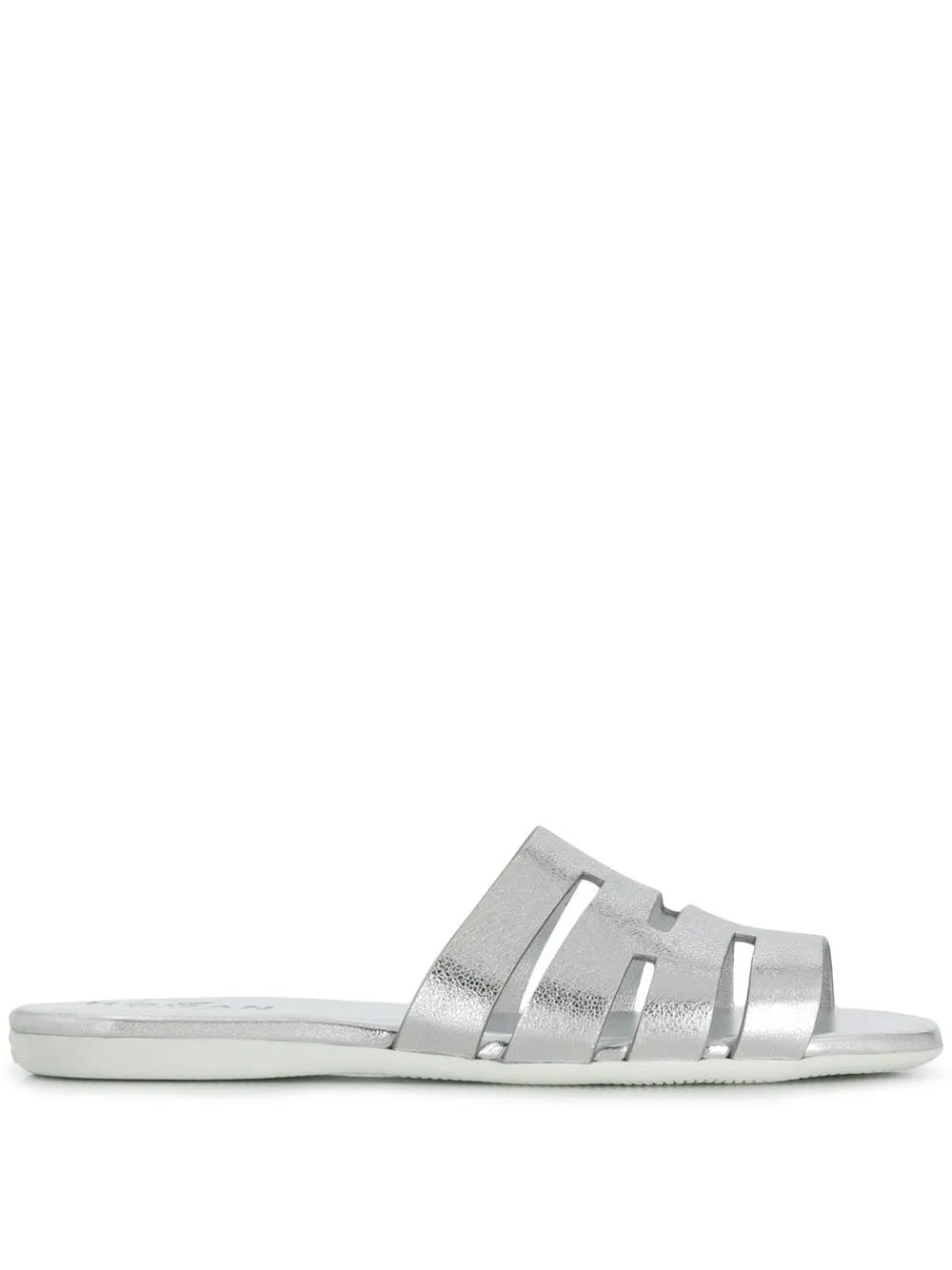 Hogan Platte metallic sandalen Zilver