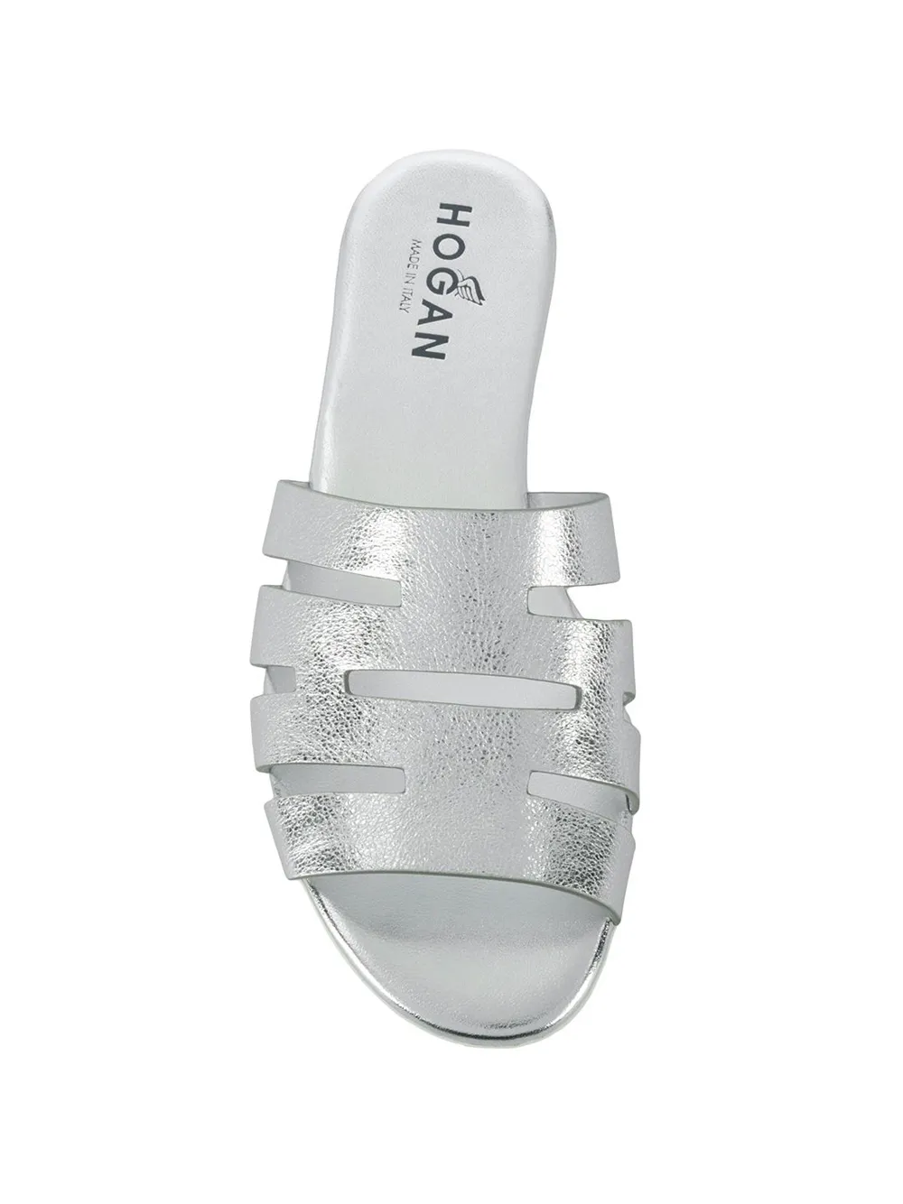 Hogan Platte metallic sandalen Zilver