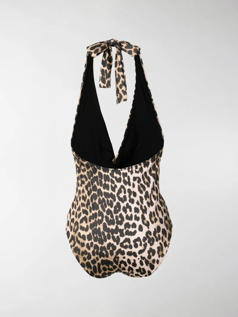 ganni leopard swimsuit