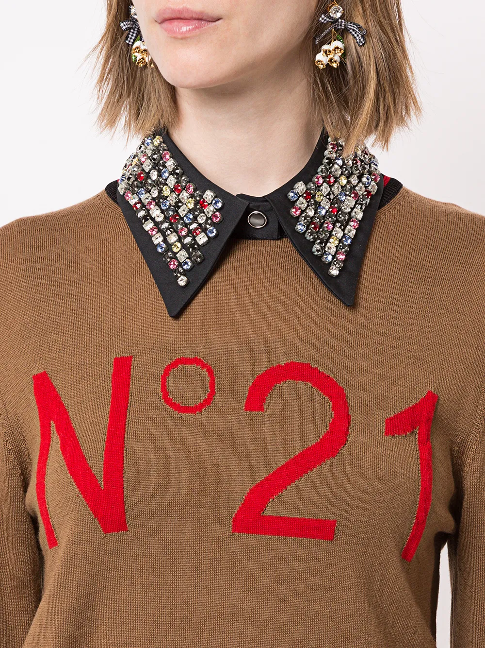 Nº21 Halsketting shirt kraag - Zwart