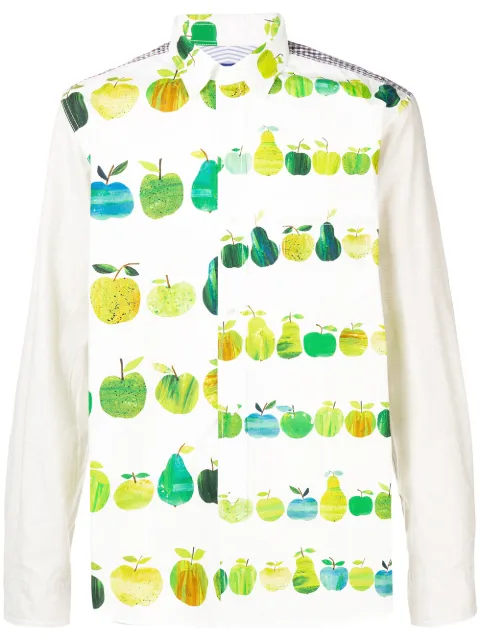 Junya Watanabe MAN camisa con estampado manzanas