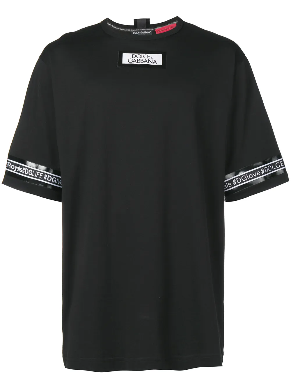 Dolce & Gabbana T-Shirt mit Logo-Streifen - Schwarz