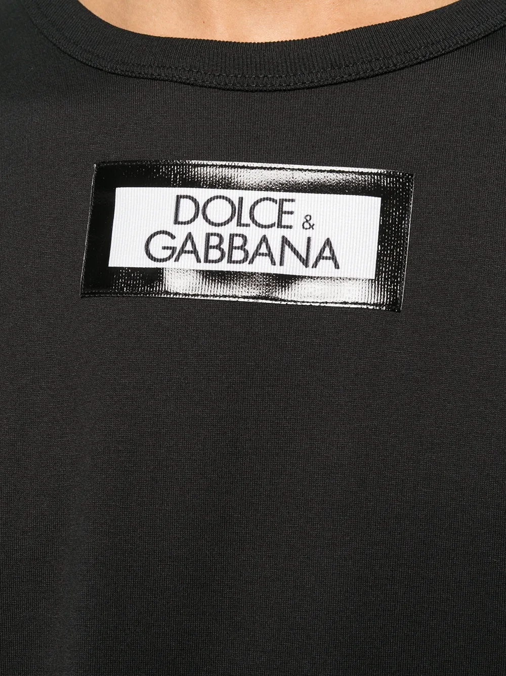 Dolce & Gabbana T-shirt met logo streep Zwart