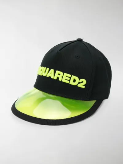 Dsquared2 PVC peak baseball cap black 