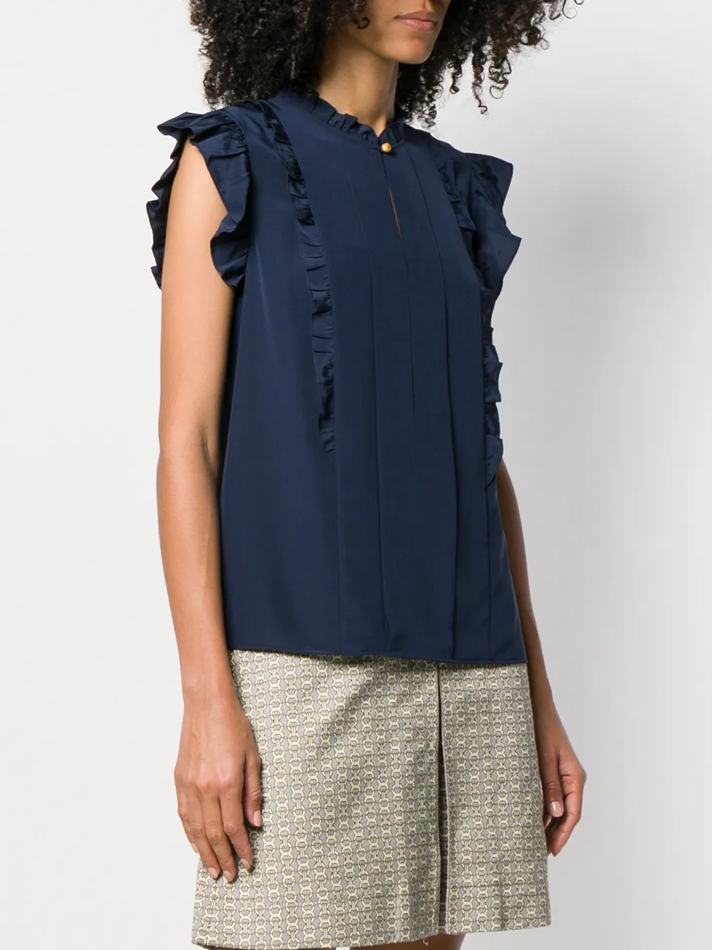 tory burch ruffle shell top