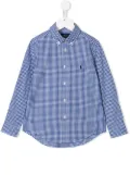 POLO RALPH LAUREN KIDS gingham print shirt - Blue