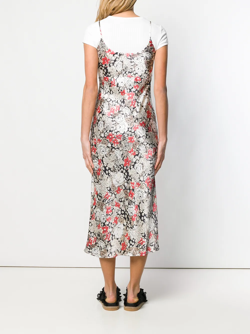 ganni floral slip dress