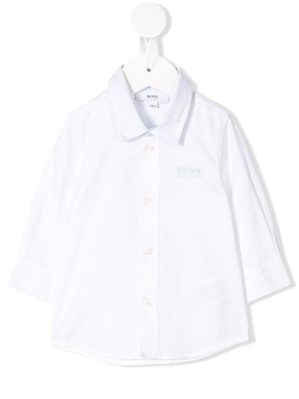 

BOSS Kidswear camisa con logo bordado - Blanco