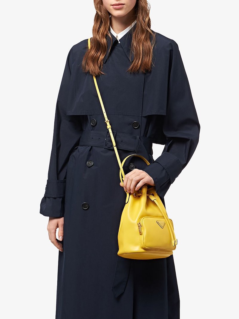 Prada logo bucket bag yellow | MODES