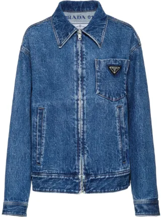 zip front denim jacket