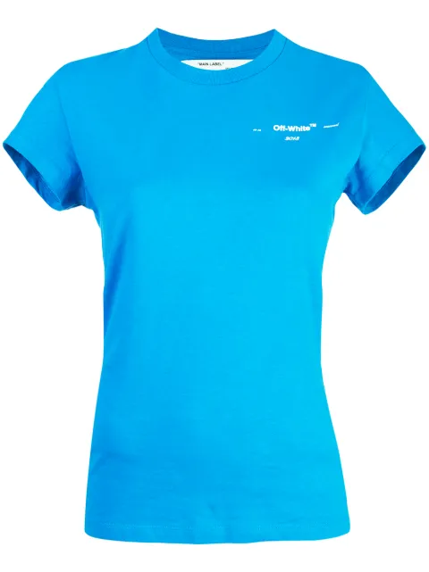 Off-White T-Shirt mit Logo-Stickerei
