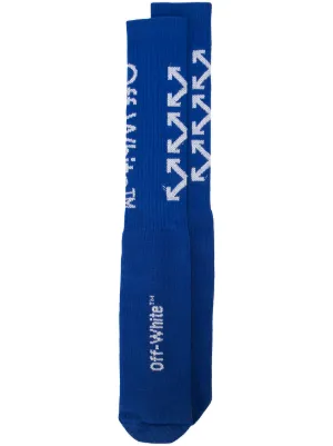 Off White Logo Knit Socks Farfetch Com
