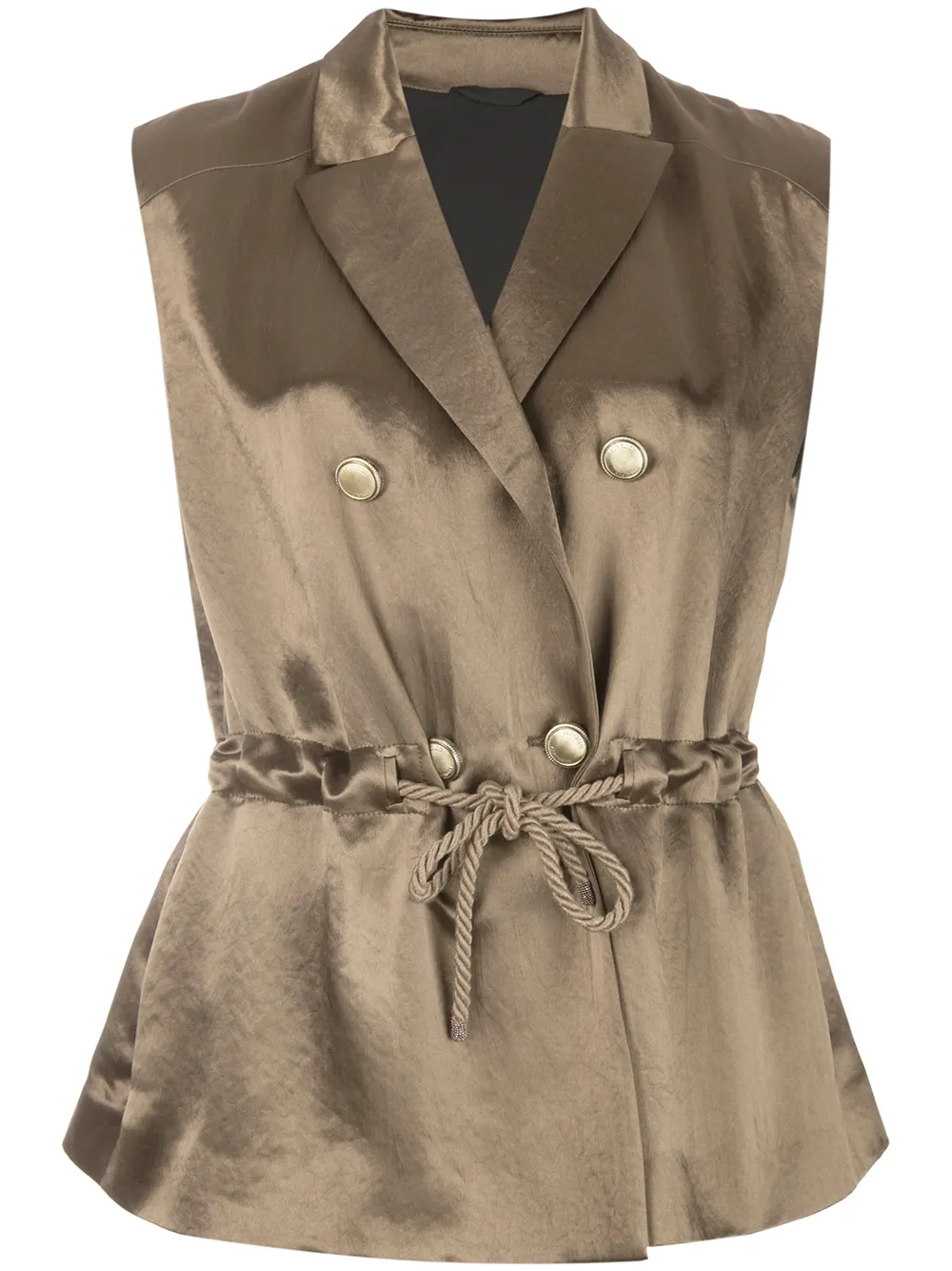 Brunello Cucinelli Tops BRUNELLO CUCINELLI DOUBLE BREASTED VEST - C550 RUST
