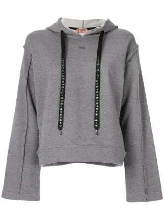 embellished drawstring hoodie