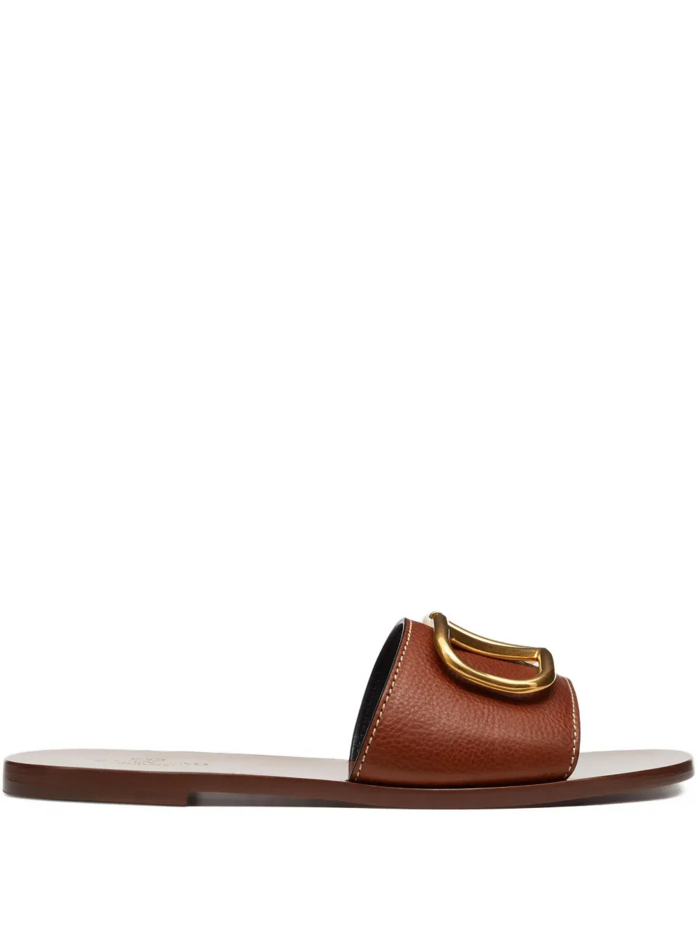 Valentino Garavani VLogo Signature Sandals | Brown | FARFETCH CA