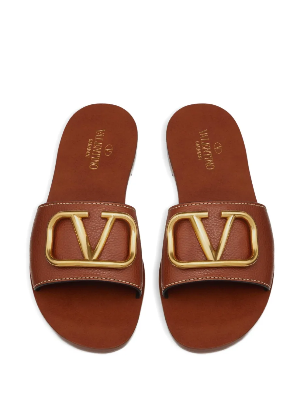 Valentino Garavani VLogo Signature Sandals | Brown | FARFETCH
