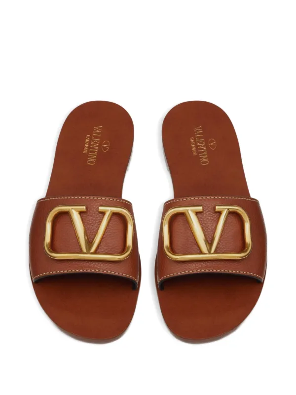 Valentino Garavani VLogo Signature Sandals | Brown | FARFETCH Valentino Garavani VLogo Signature Sandals | Brown | FARFETCH