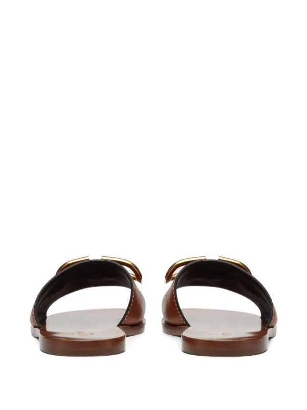 Valentino Garavani VLogo Signature Sandals | Brown | FARFETCH CA