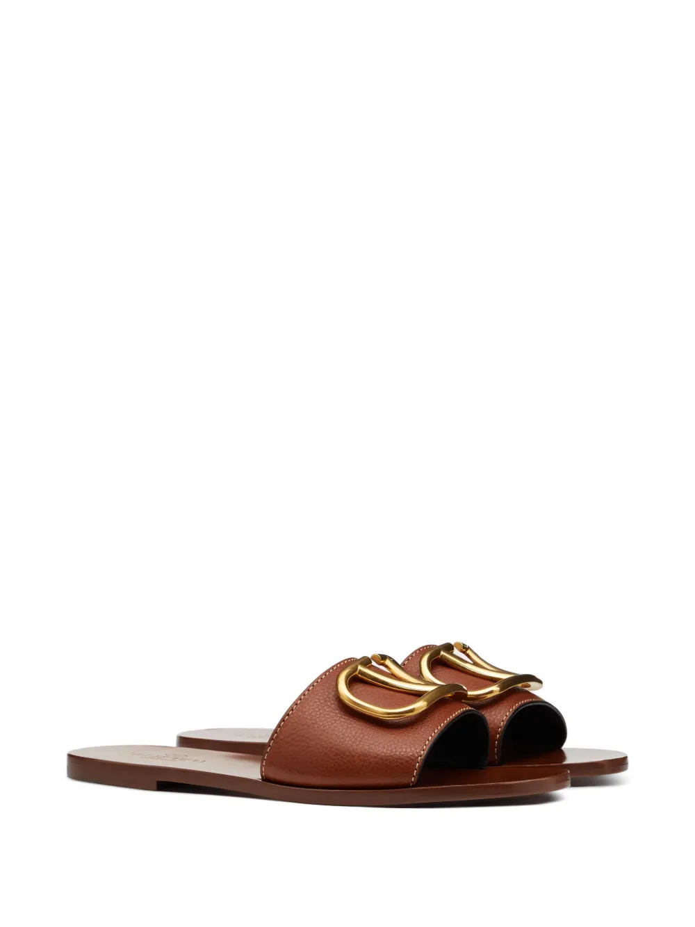 Valentino Garavani VLogo Signature Slide Sandals In Grainy  display picture 1