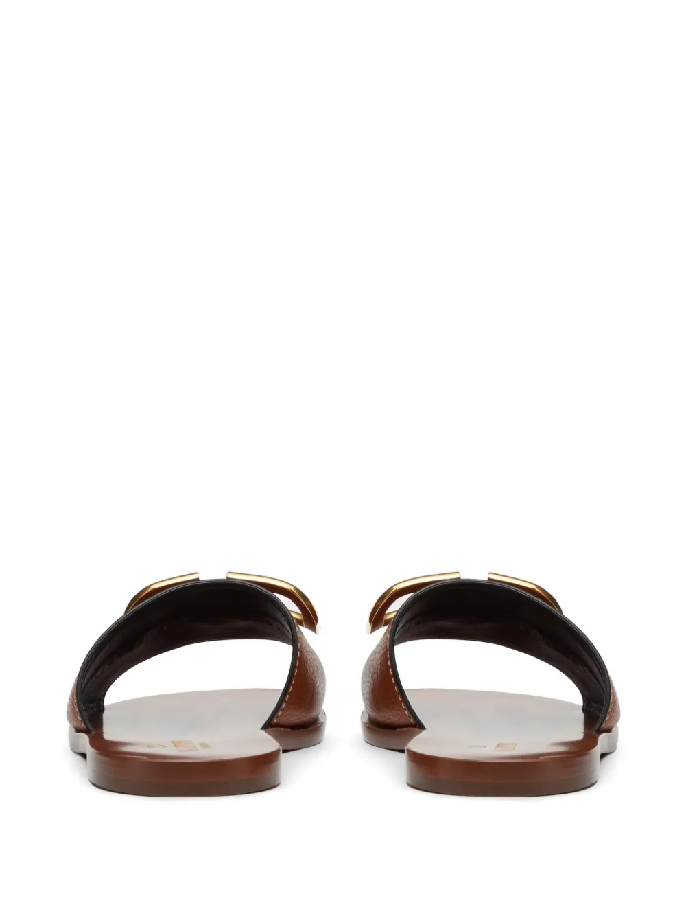 Valentino Garavani VLogo Signature Slide Sandals In Grainy  display picture 3