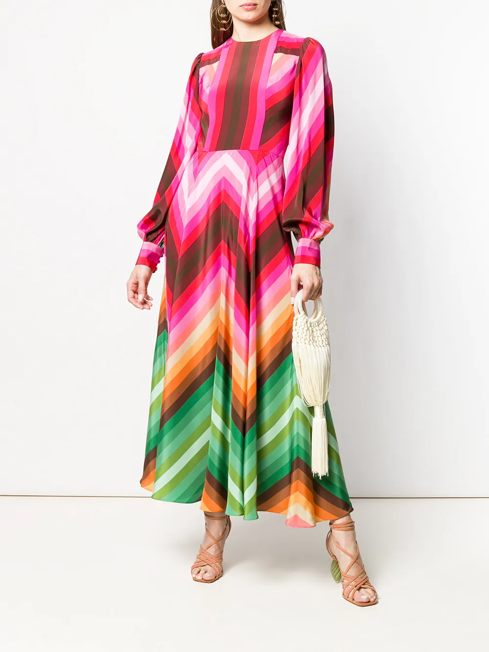 Valentino Garavani Jurk met chevron print - Roze