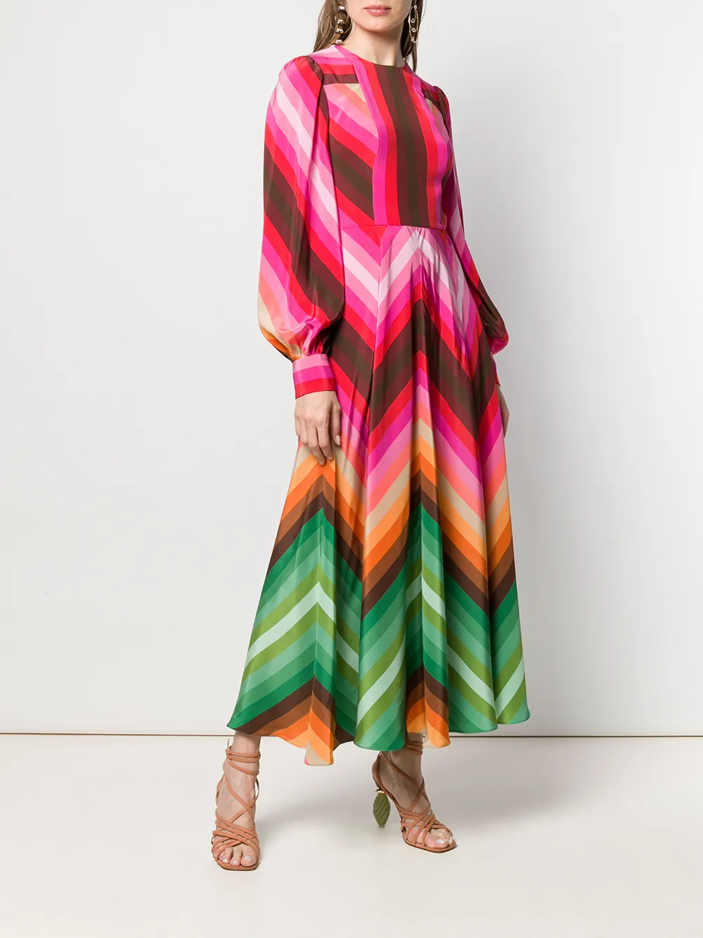 Valentino Garavani Jurk met chevron print Roze