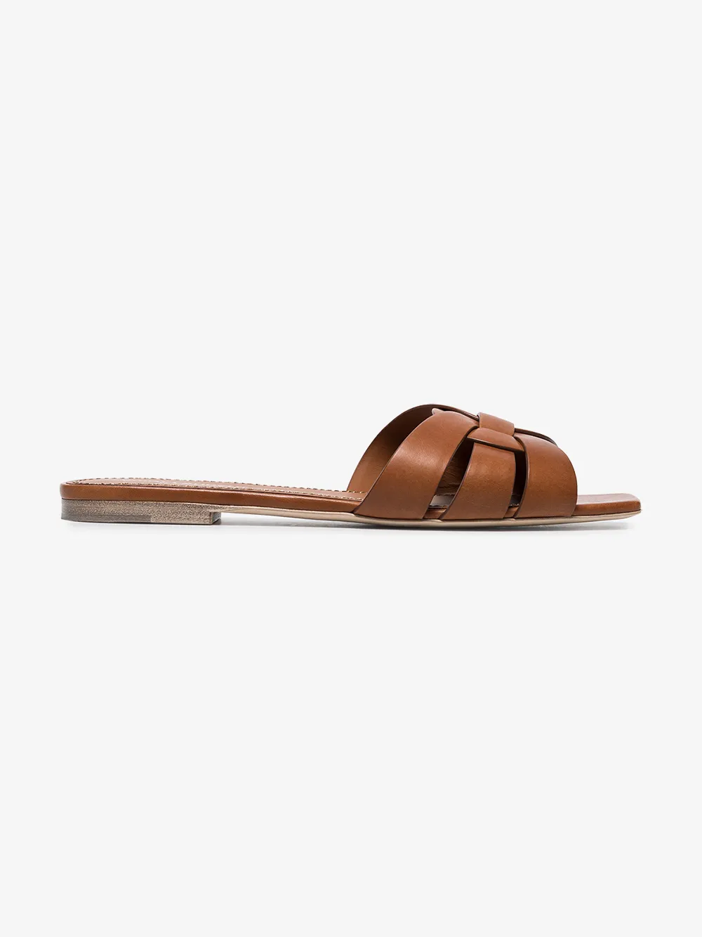 Saint Laurent Brown Nu Pieds Leather Sandals In Braun