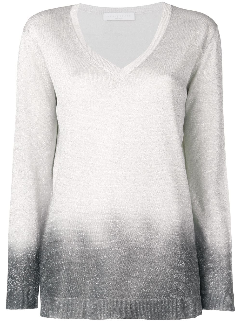 фото Fabiana Filippi свитер с V-образным вырезом и эффектом градиента