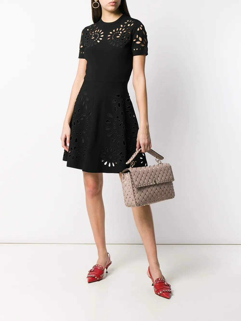 Valentino Garavani Jurk met borduursel - Zwart