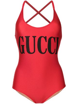 Gucci Logo Printed Swimsuit - Farfetch