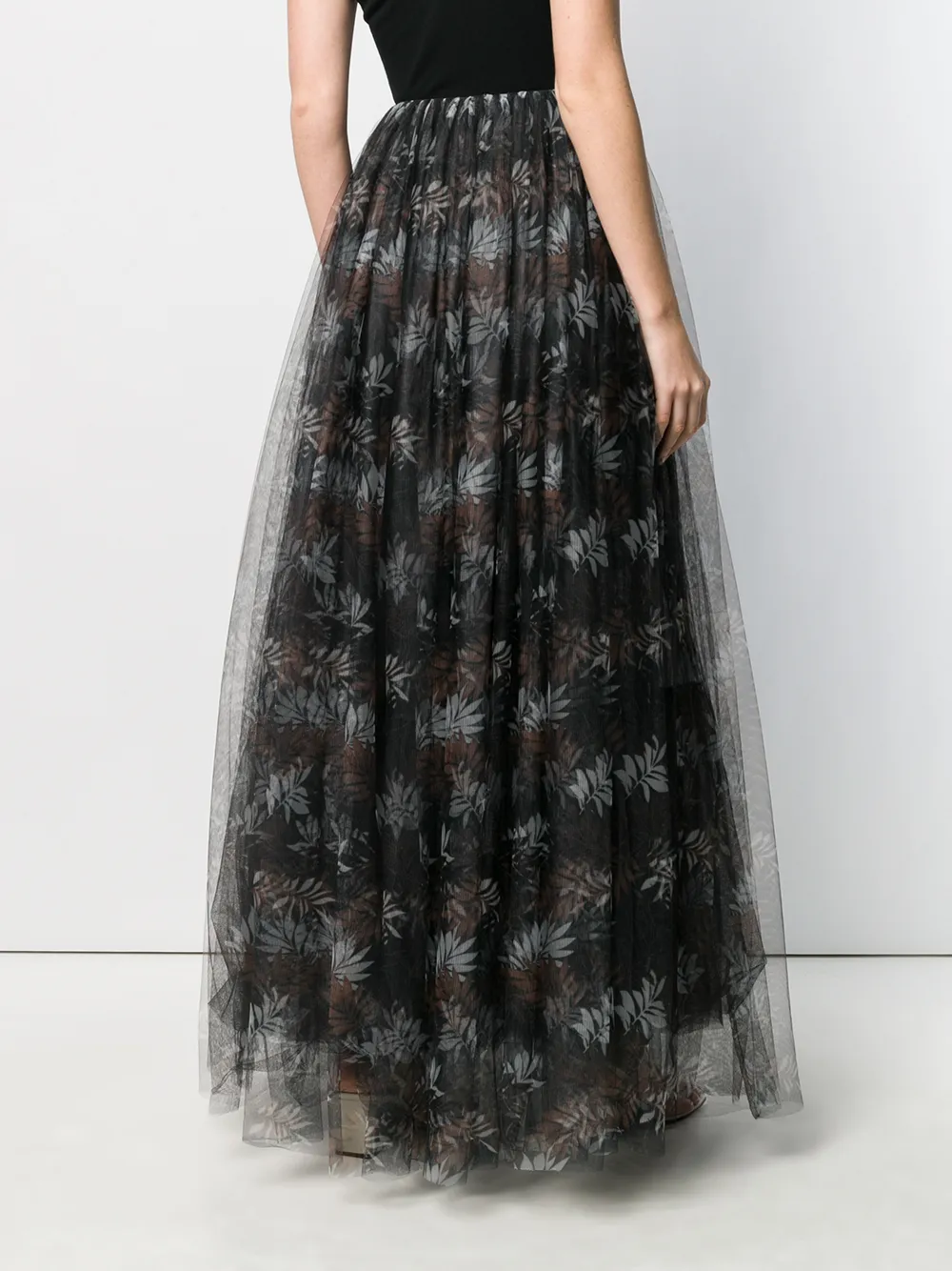 фото Brunello cucinelli юбка макси из тюля с цветочным принтом