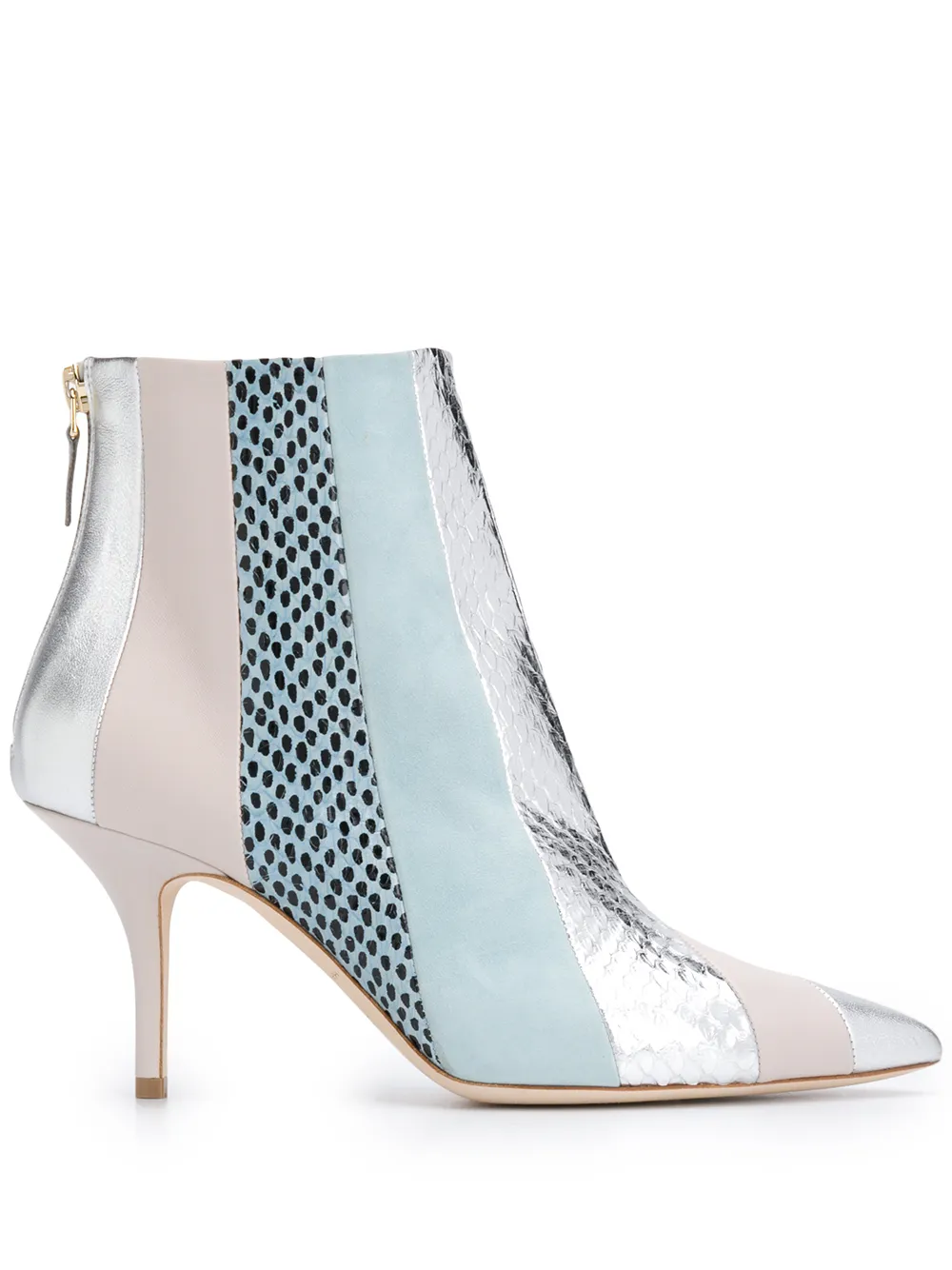 Malone Souliers Shoes MALONE SOULIERS GESTREIFTE 'AMAL' STIEFELETTEN - BLAU