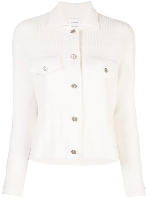 Barrie contrast-stitch knitted jacket